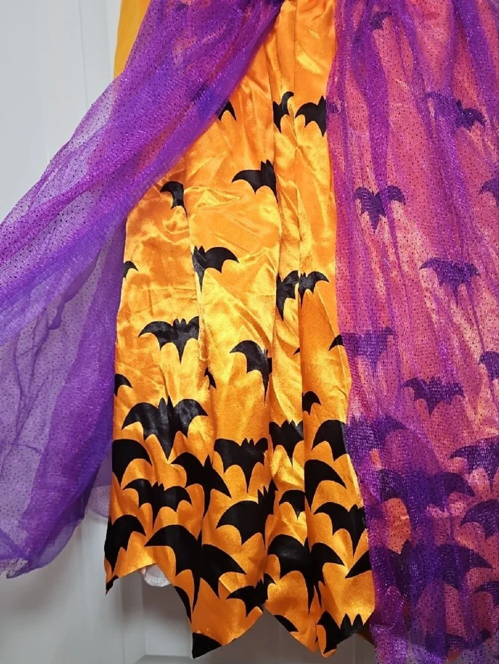 Kids Purple & Orange Bat Witch Costume Halloween Party Dress New 3T